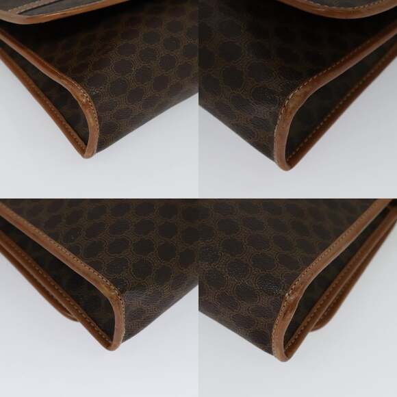 CELINE Macadam Canvas Shoulder Bag Pvc Leather Brown Gold - Picture 10 of 12